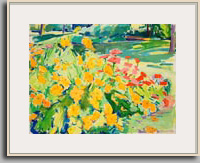 COSMOS GARDENSCAPE 2007 acrylic/paper 17.5" x 23"